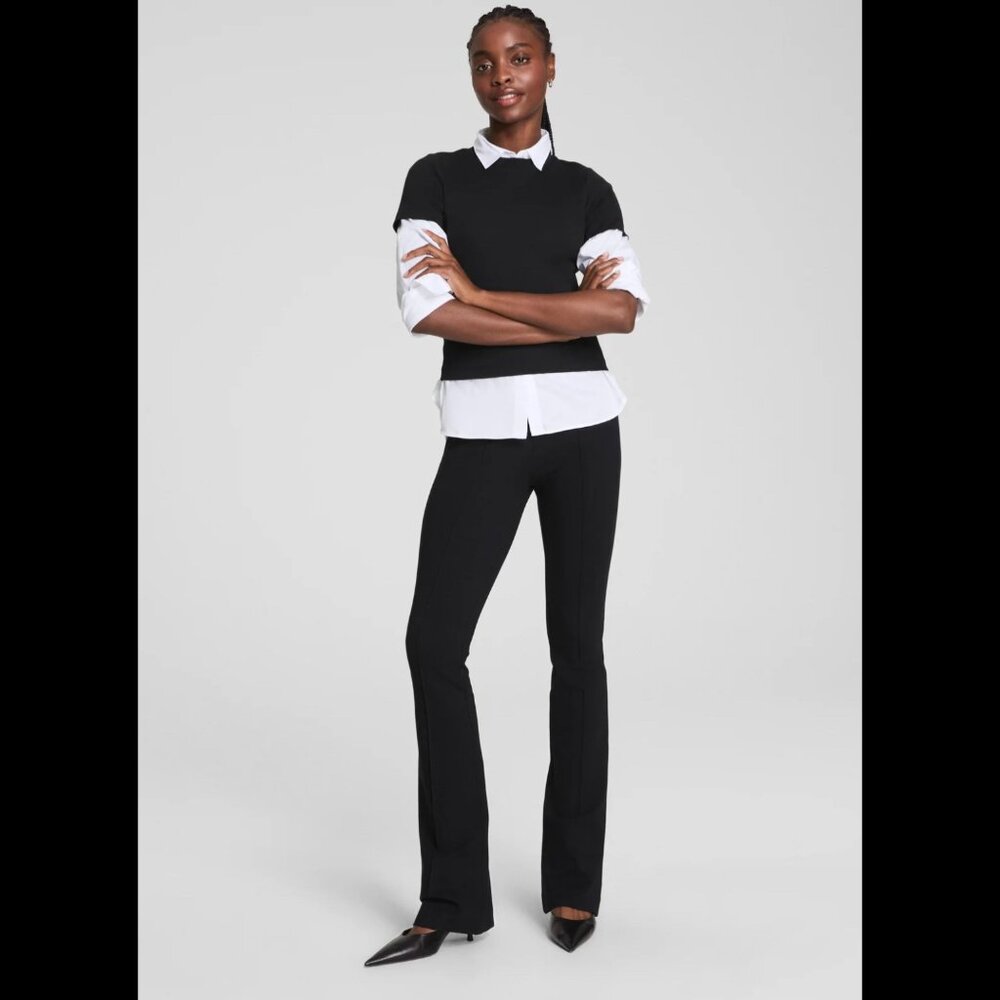 NWT Spanx Ponte Micro Flare Pant Black, Size S